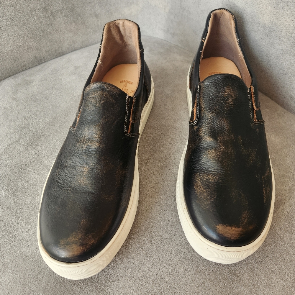 Bed Stu Loafers Men's 10.5 Black Leather Harry Preppy Business Casual New $175